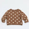 Waffle Polka Dot Long Sleeve Tee (Caramel)